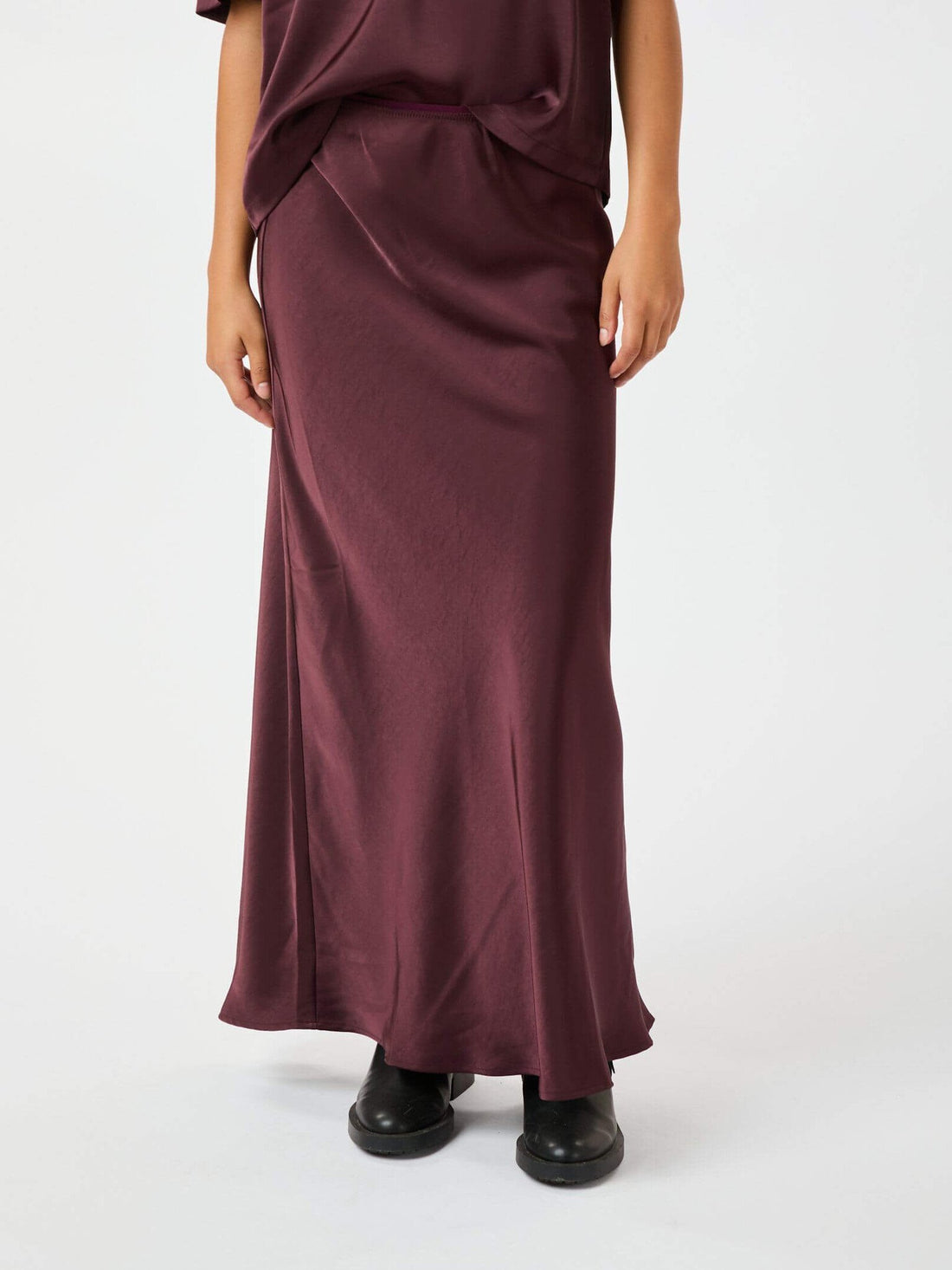 Vicky heavy sateen skirt - Burgundy