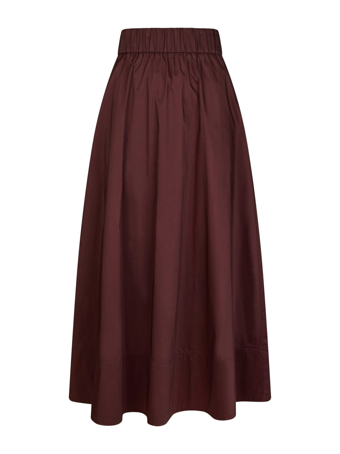 Yara Long Poplin Skirt - Burgundy