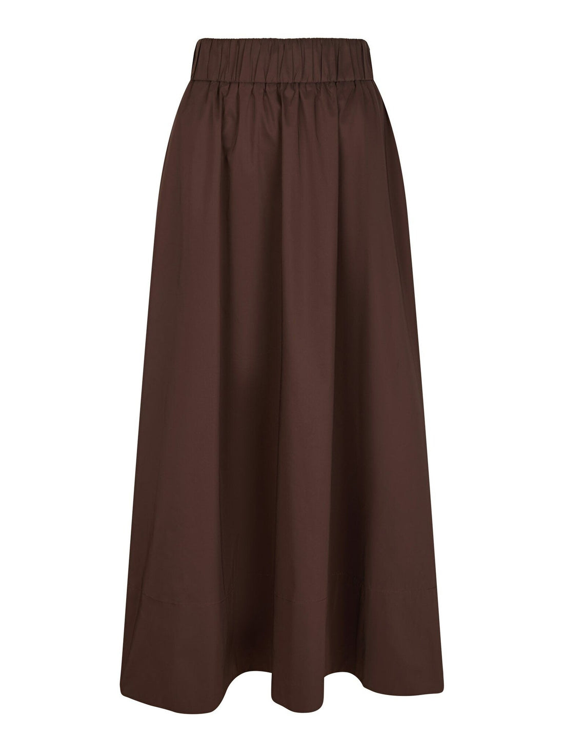 Yara Long Poplin Skirt - Chocolate Brown