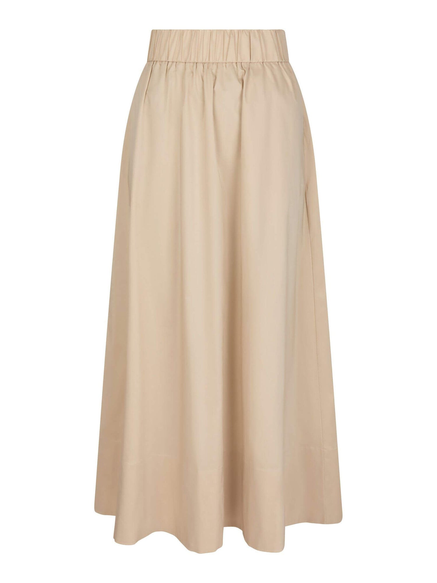 Yara Long Poplin Skirt - Dark Sand