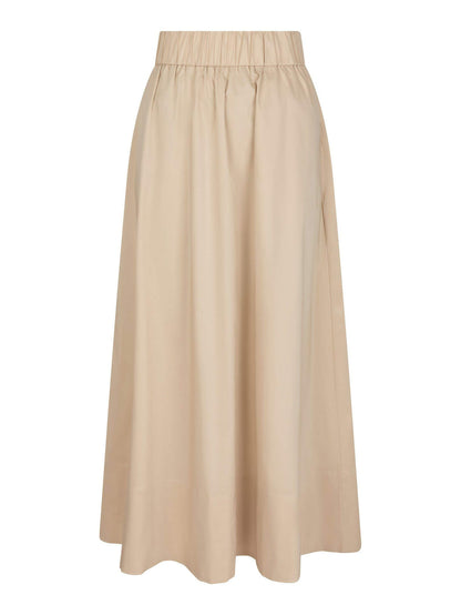 Yara Long Poplin Skirt - Dark Sand