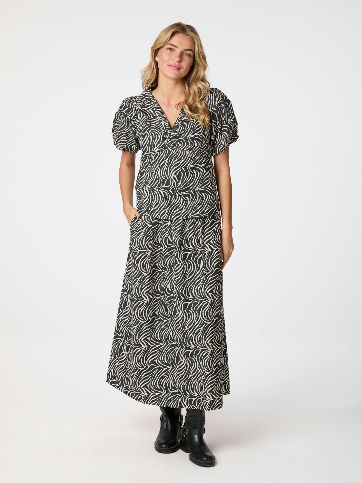 Yara Zebra Long Skirt - Zebra