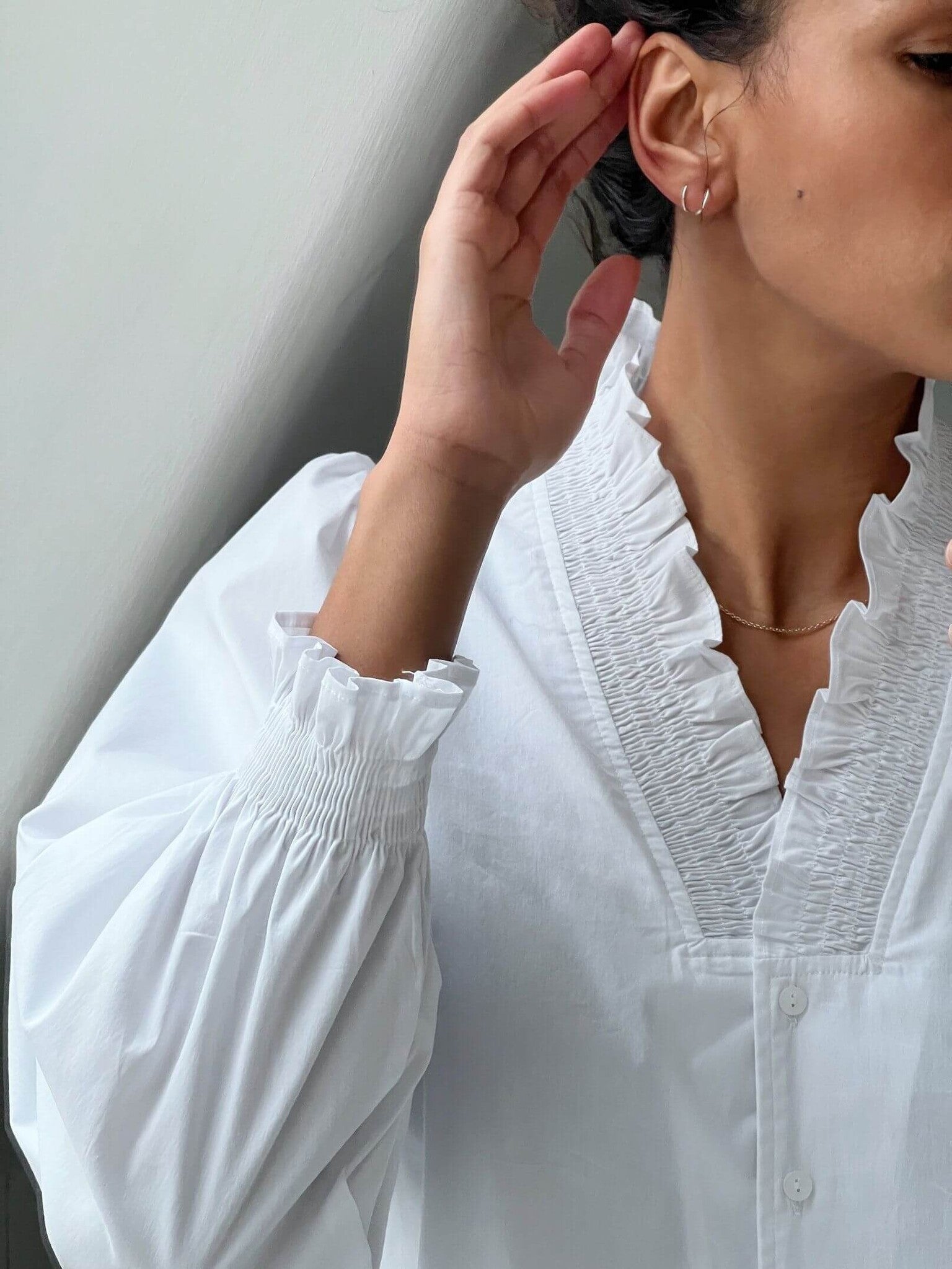 Brielle Solid Shirt White