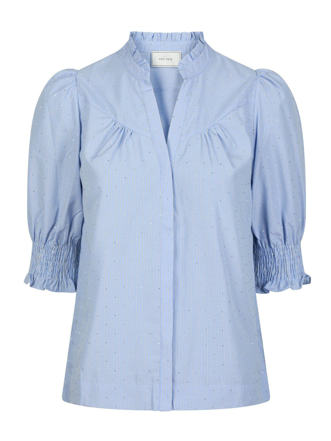 Diana B Stripe Stone Blouse - Light Blue