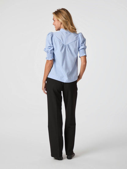 Diana B Stripe Stone Blouse - Light Blue