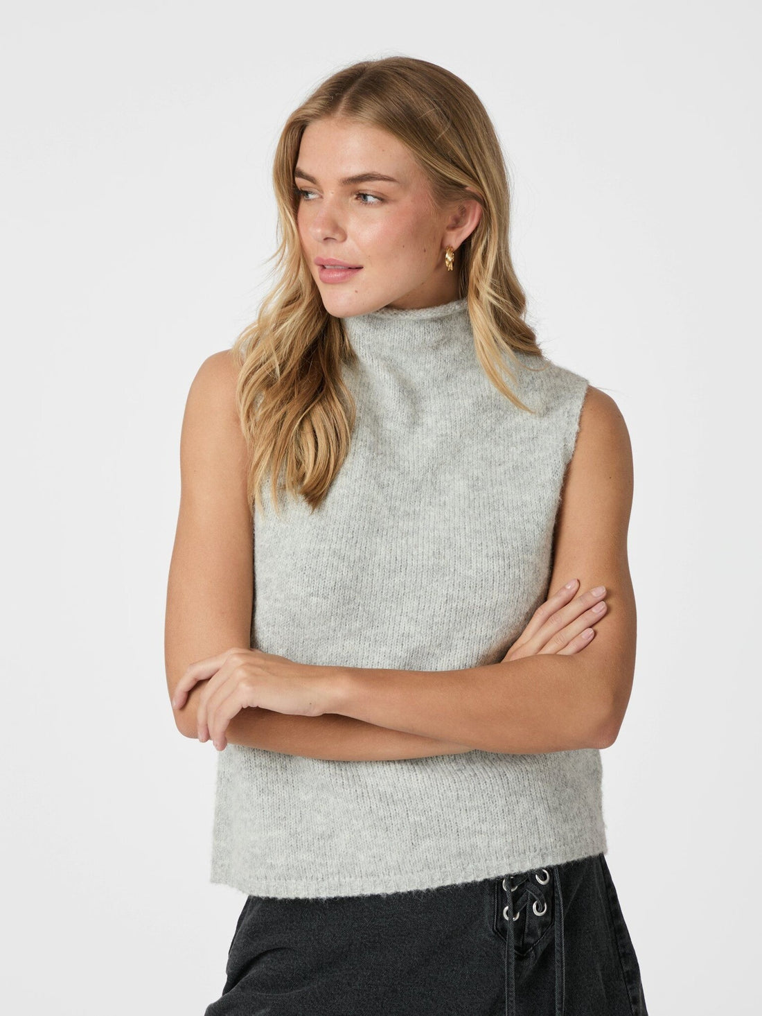 Odelia Knit Top - Light Grey