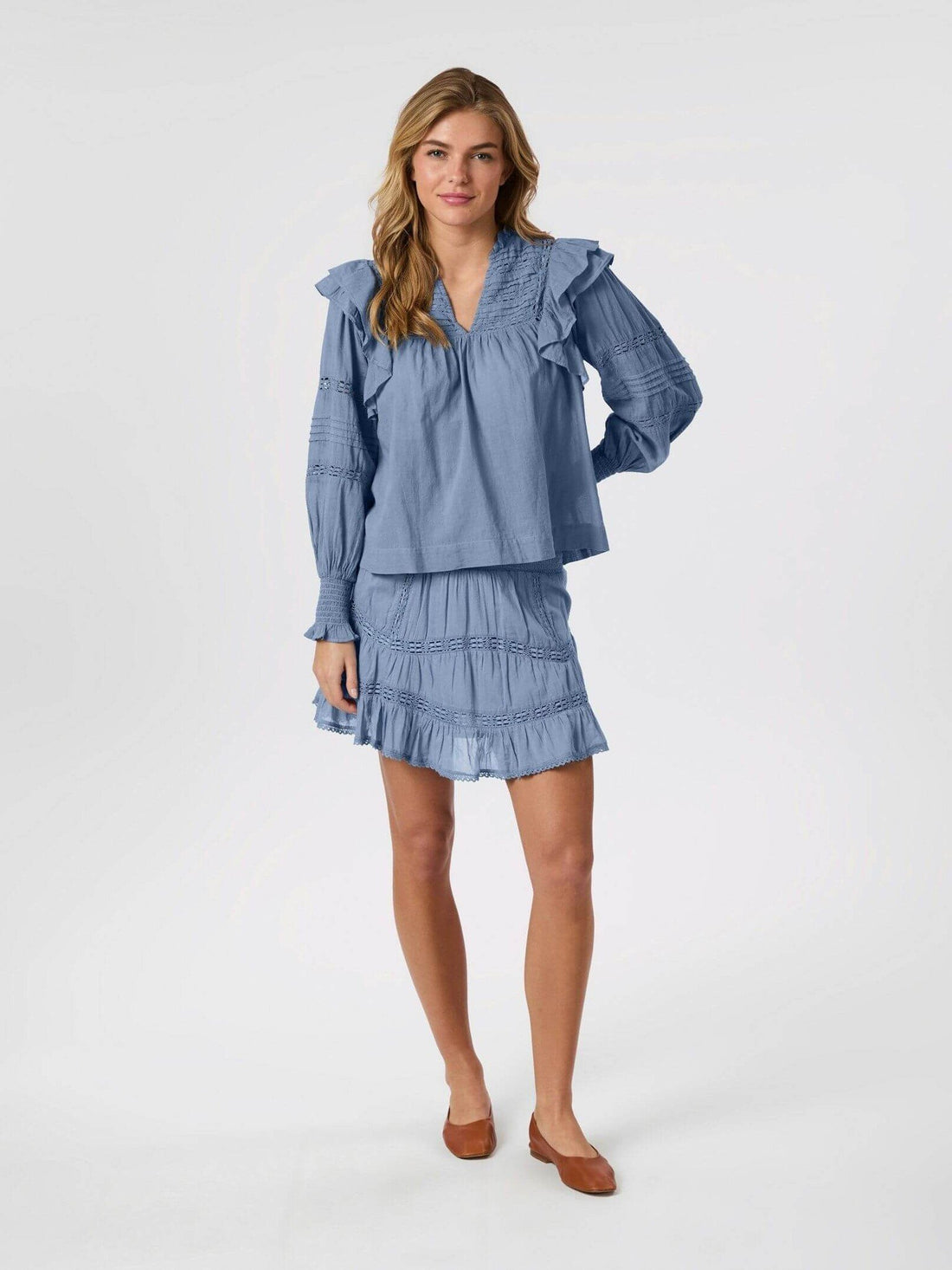 Robby S Voile Skirt - Smoke Blue