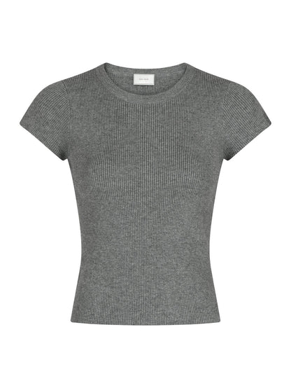 Tirra Knit Tee - Dark Grey Melange