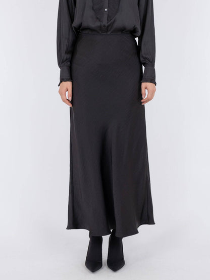 Vicky heavy sateen skirt - Black