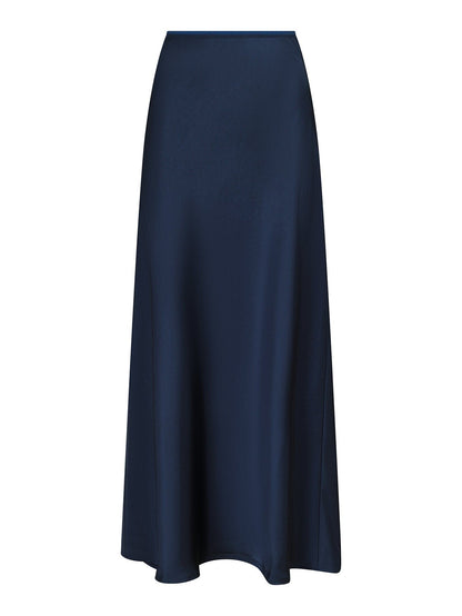 Vicky heavy satin skirt - Midnight Blue