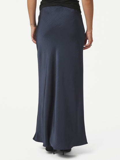 Vicky heavy satin skirt - Midnight Blue