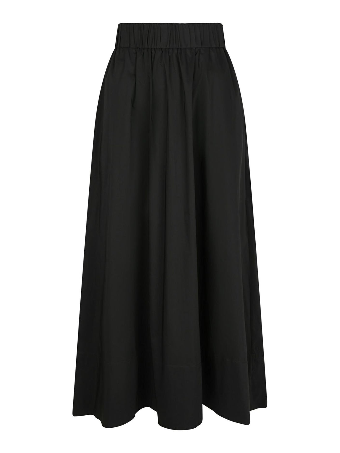 Yara Long Poplin Skirt - Black