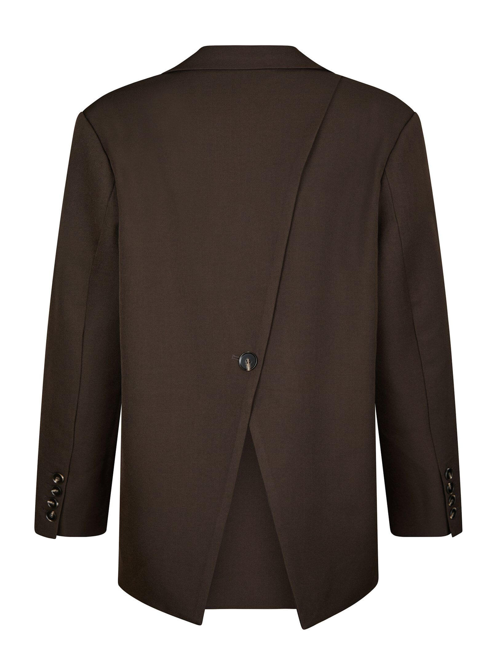 Aarielle Structure Blazer - Dark Brown