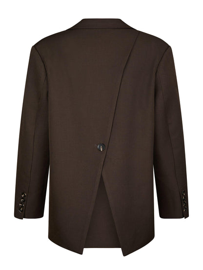 Aarielle Structure Blazer - Dark Brown