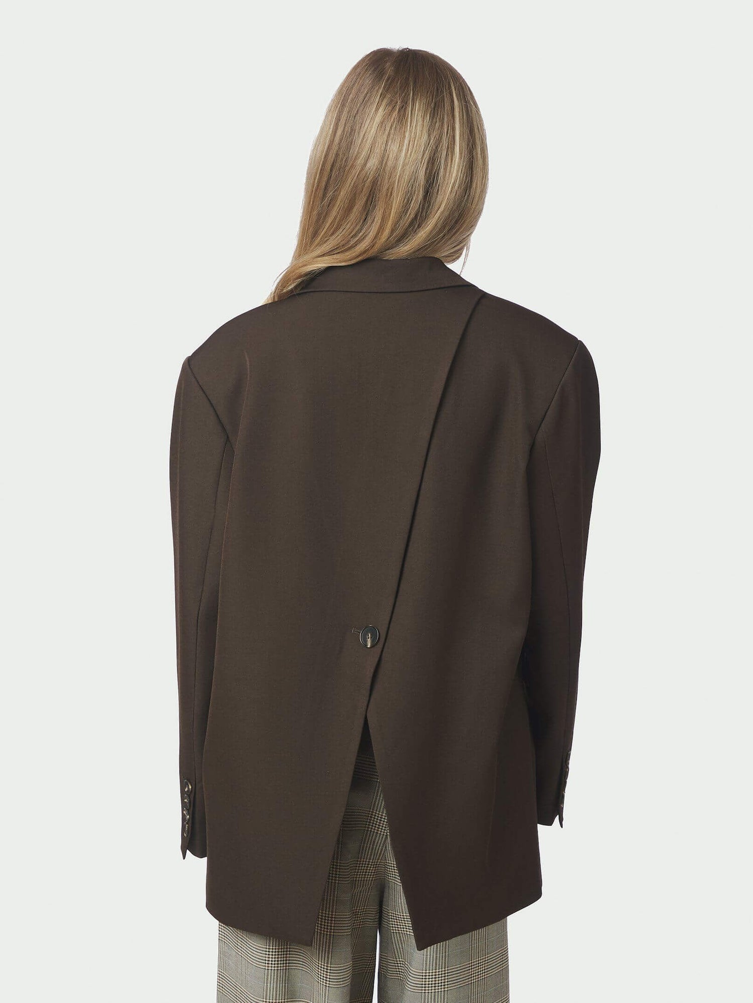 Aarielle Structure Blazer - Dark Brown