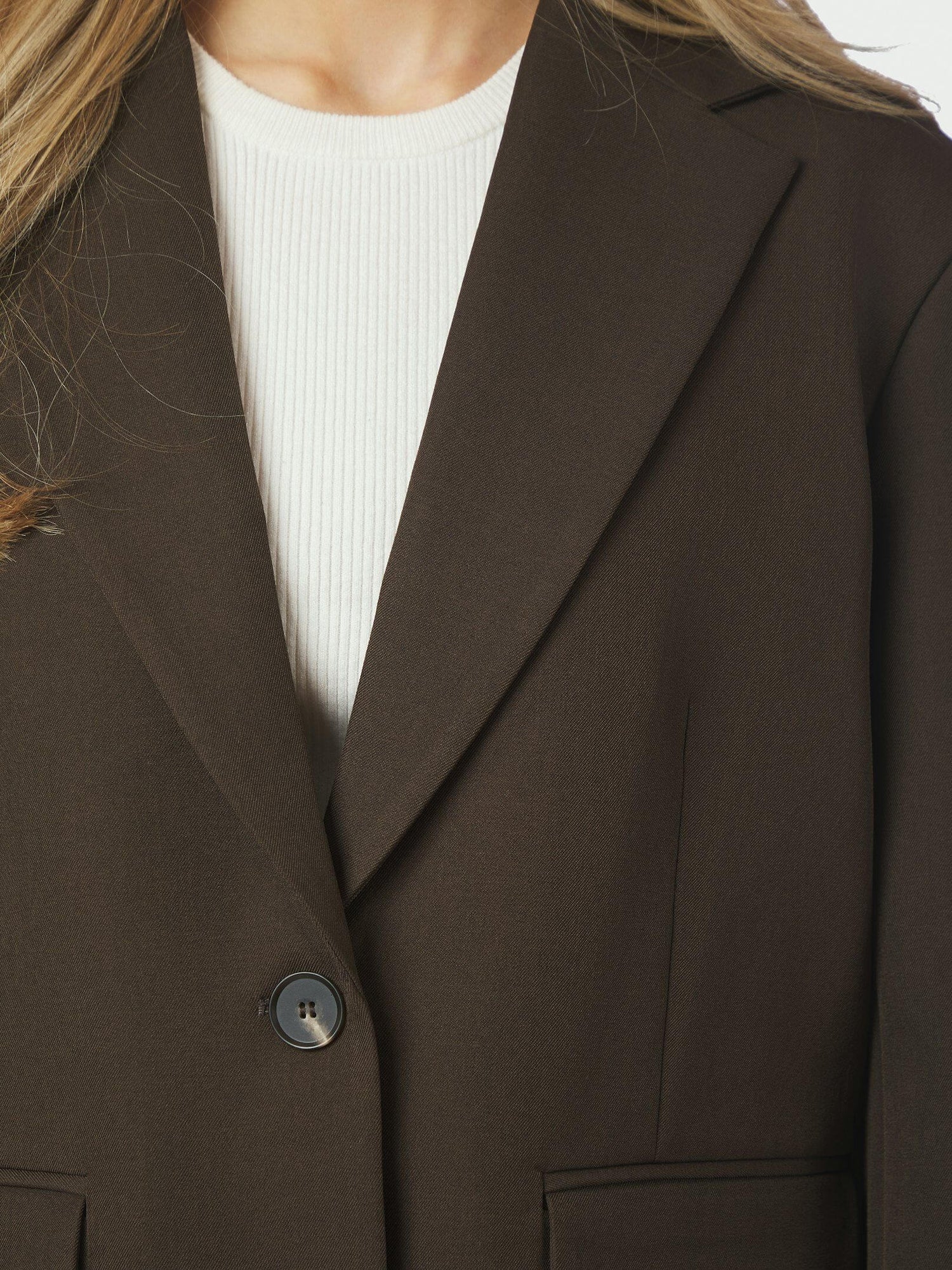 Aarielle Structure Blazer - Dark Brown