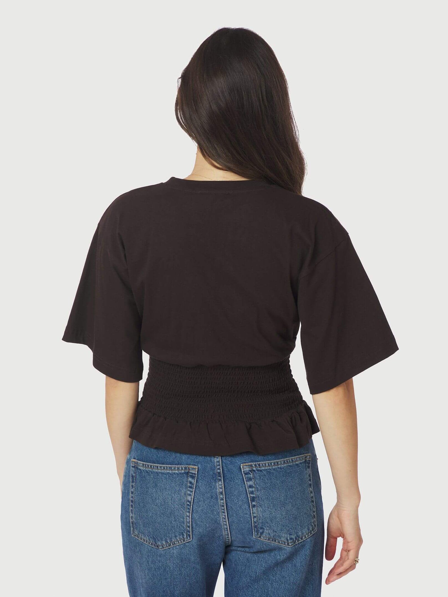 Dray Boxy Smock Tee - Dark Brown
