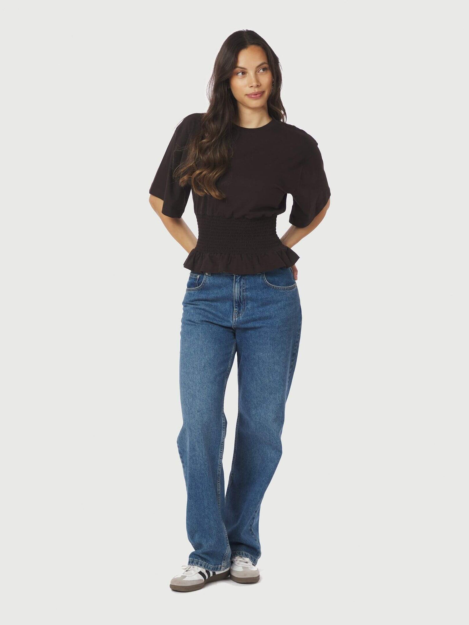 Dray Boxy Smock Tee - Dark Brown