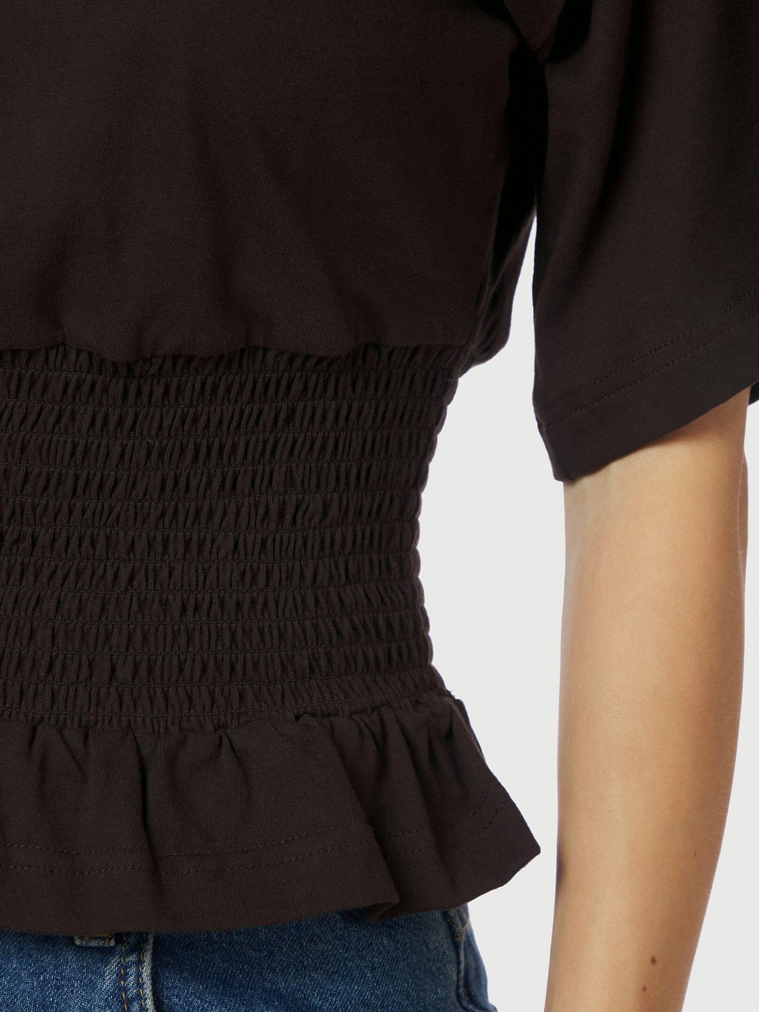 Dray Boxy Smock Tee - Dark Brown