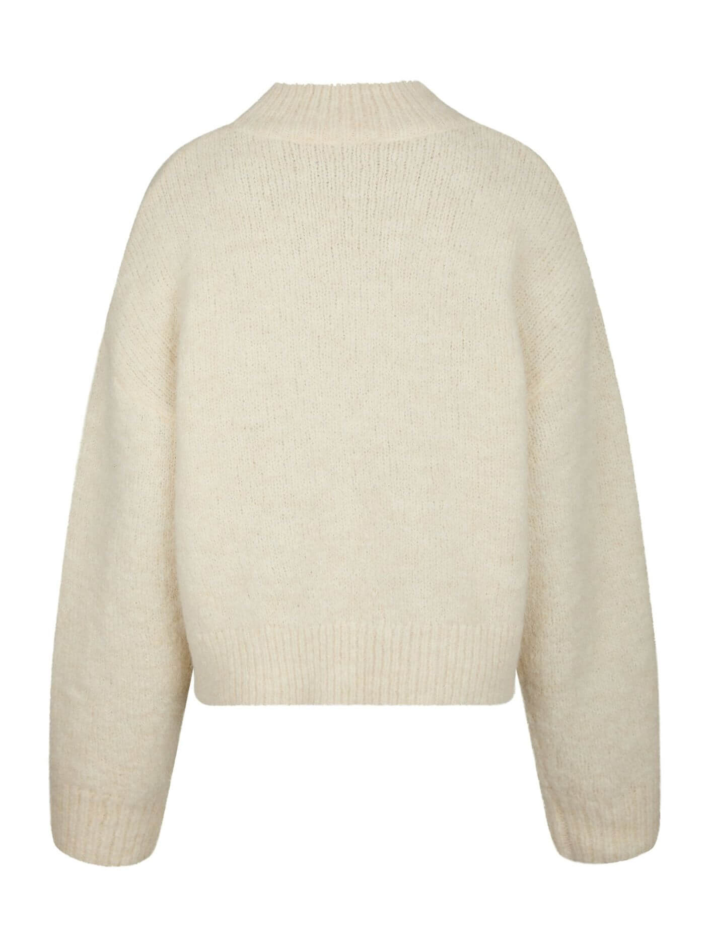 Paulina Fluffy Knit Blouse - Offwhite