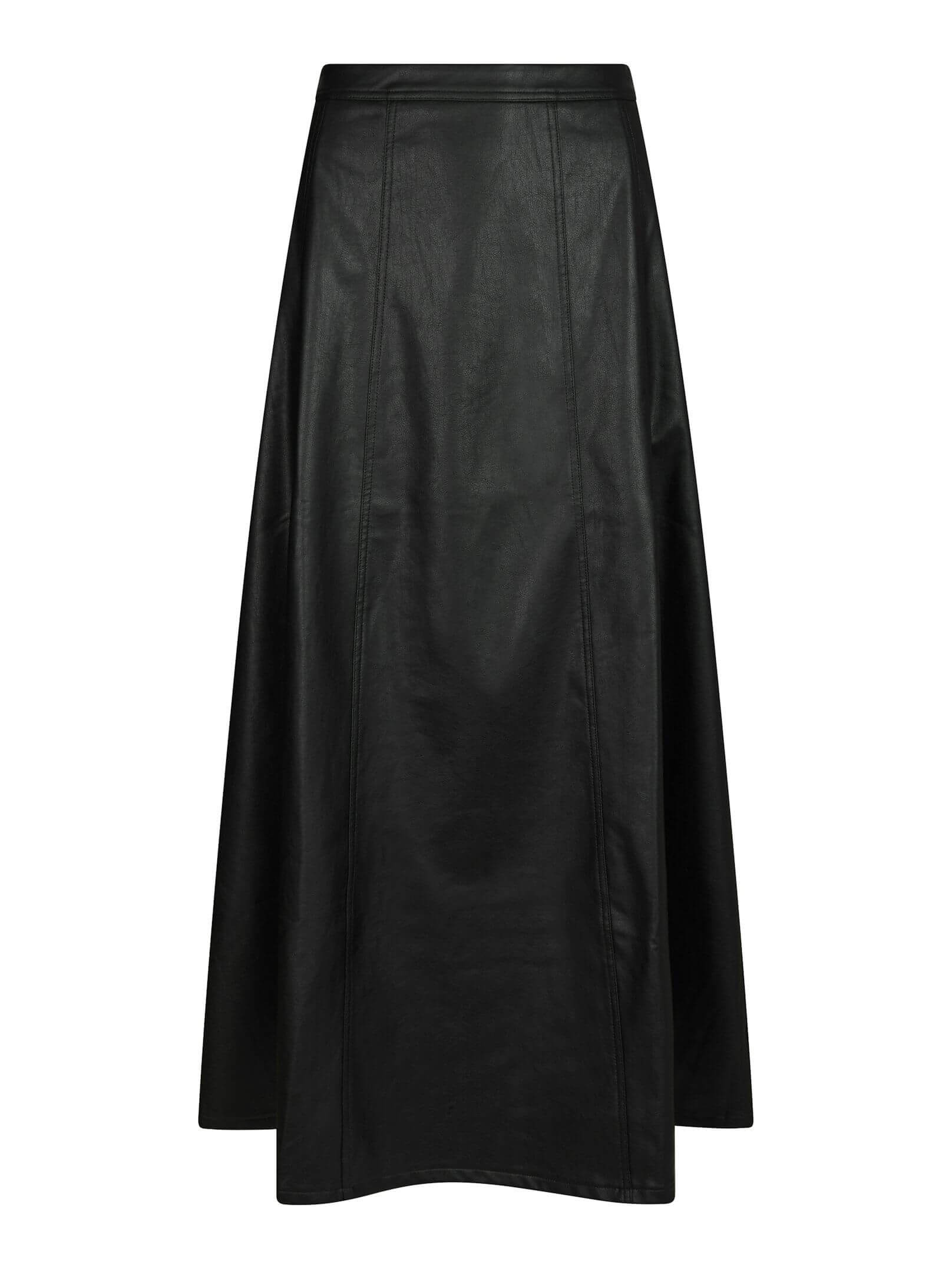Raya Faux Leather Skirt - Black