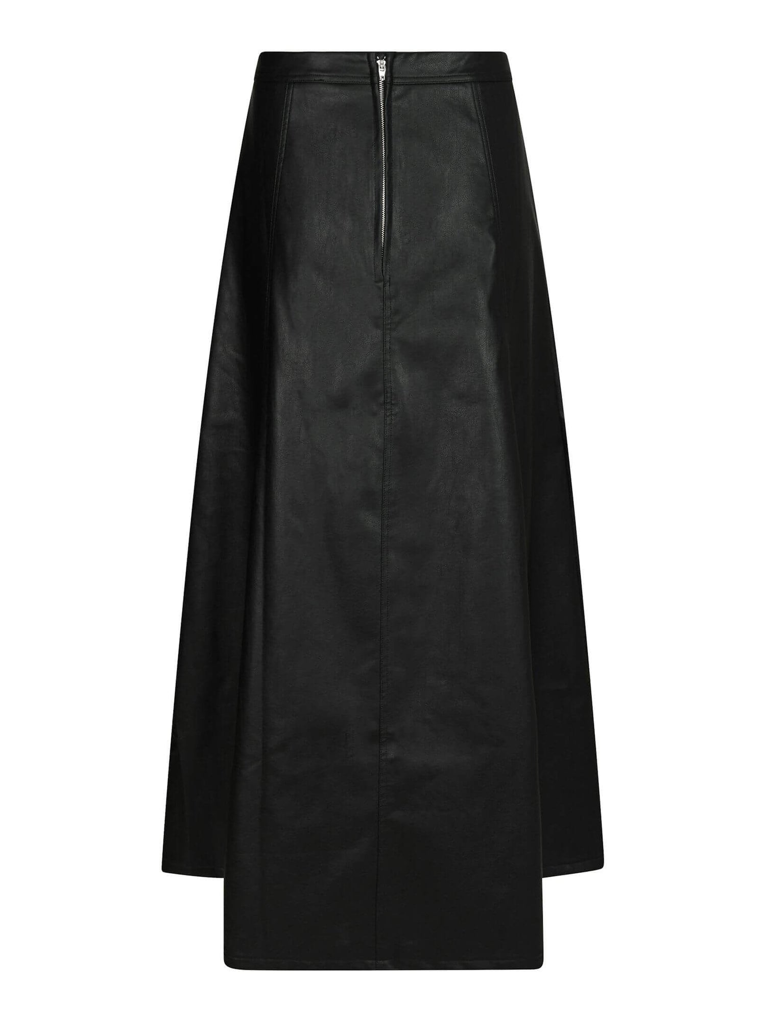 Raya Faux Leather Skirt - Black