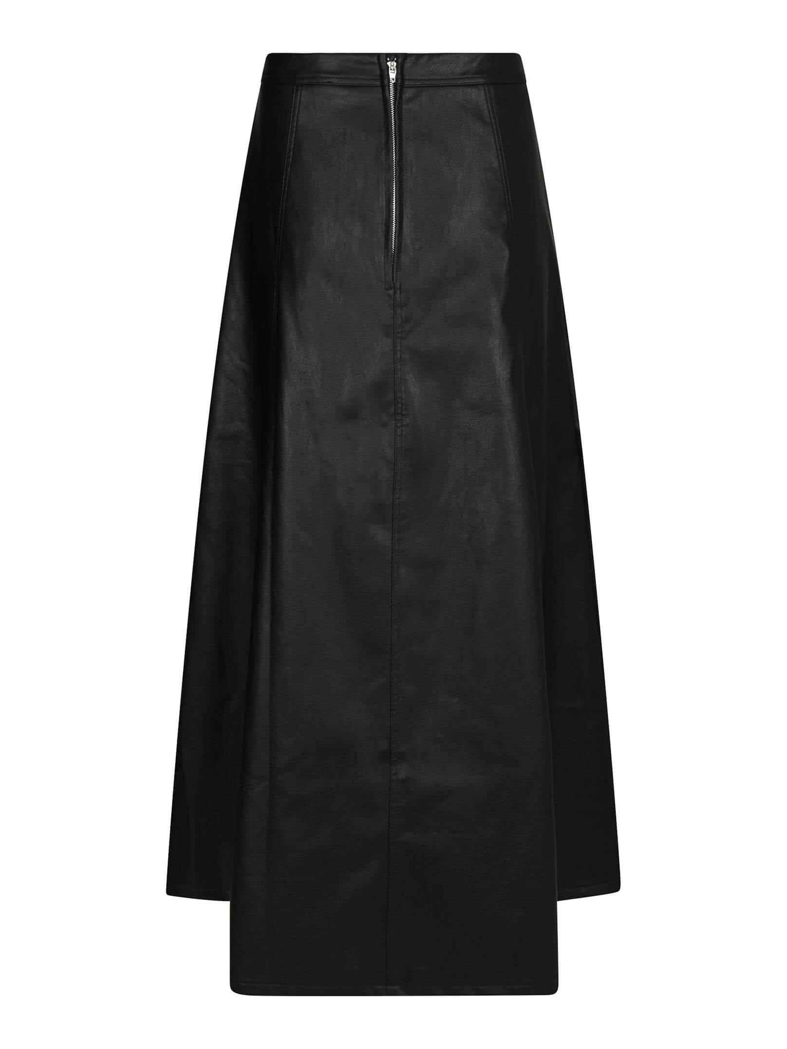 Raya Faux Leather Skirt - Black