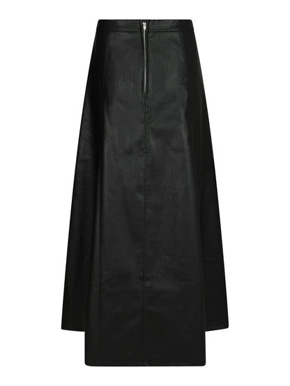 Raya Faux Leather Skirt - Black