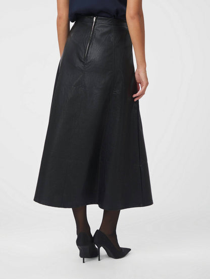 Raya Faux Leather Skirt - Black