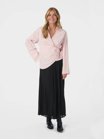 Tifuna Stripe Wrap Shirt - Light pink