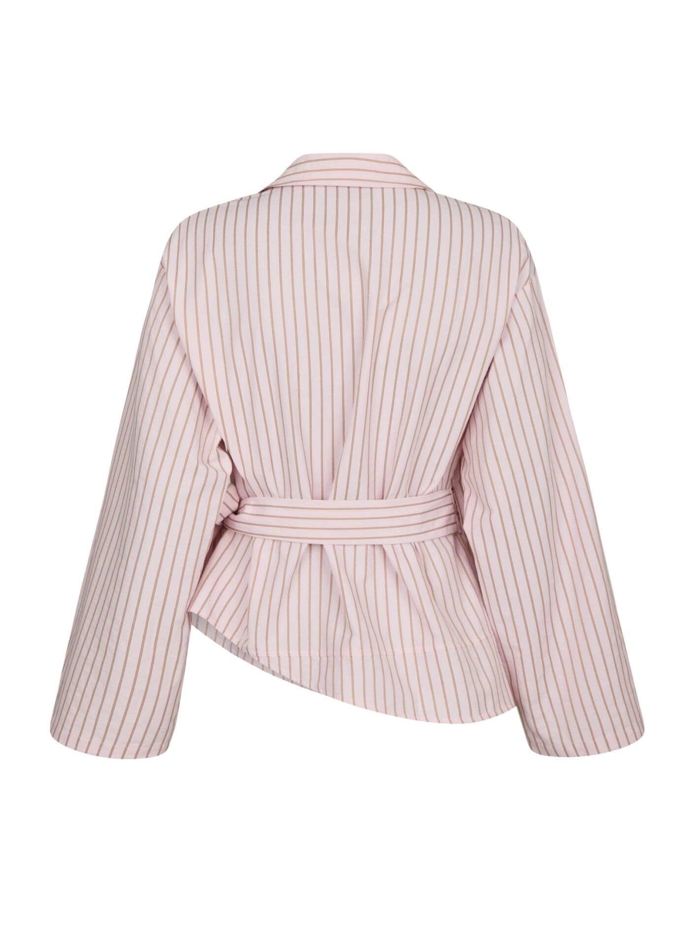 Tifuna Stripe Wrap Shirt - Light pink