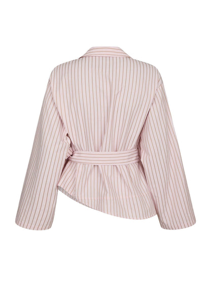 Tifuna Stripe Wrap Shirt - Light pink