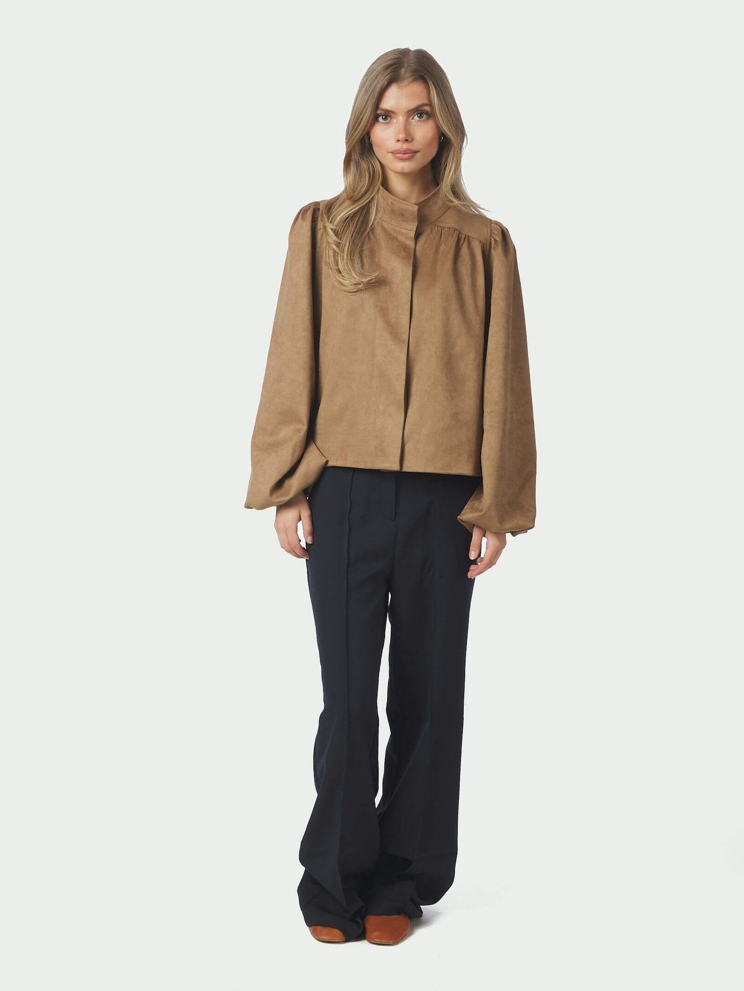 Tirsa Faux Suede Jacket - Cognac