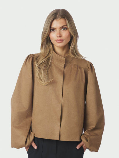 Tirsa Faux Suede Jacket - Cognac