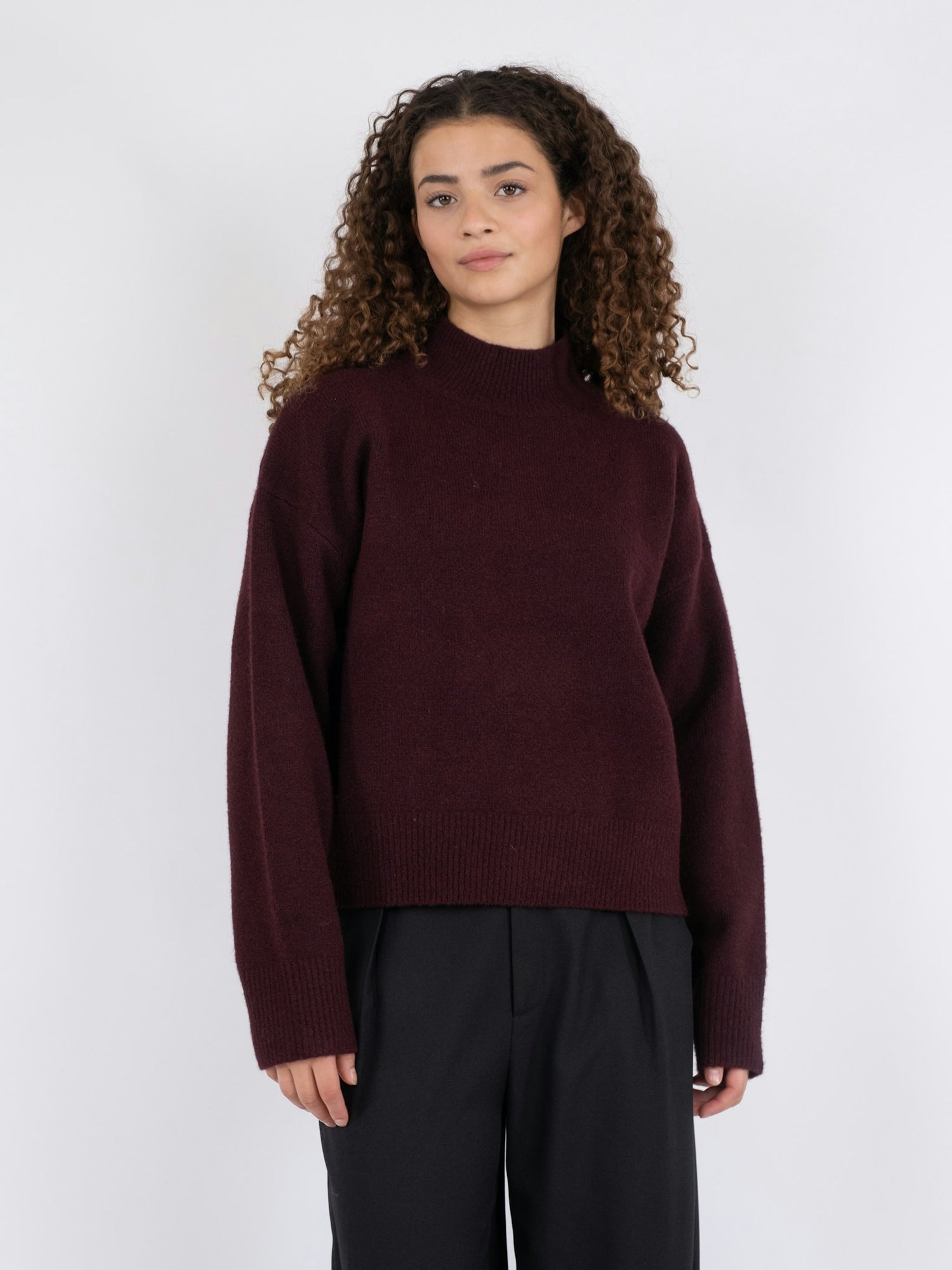 Paulina Knit Blouse - Wine