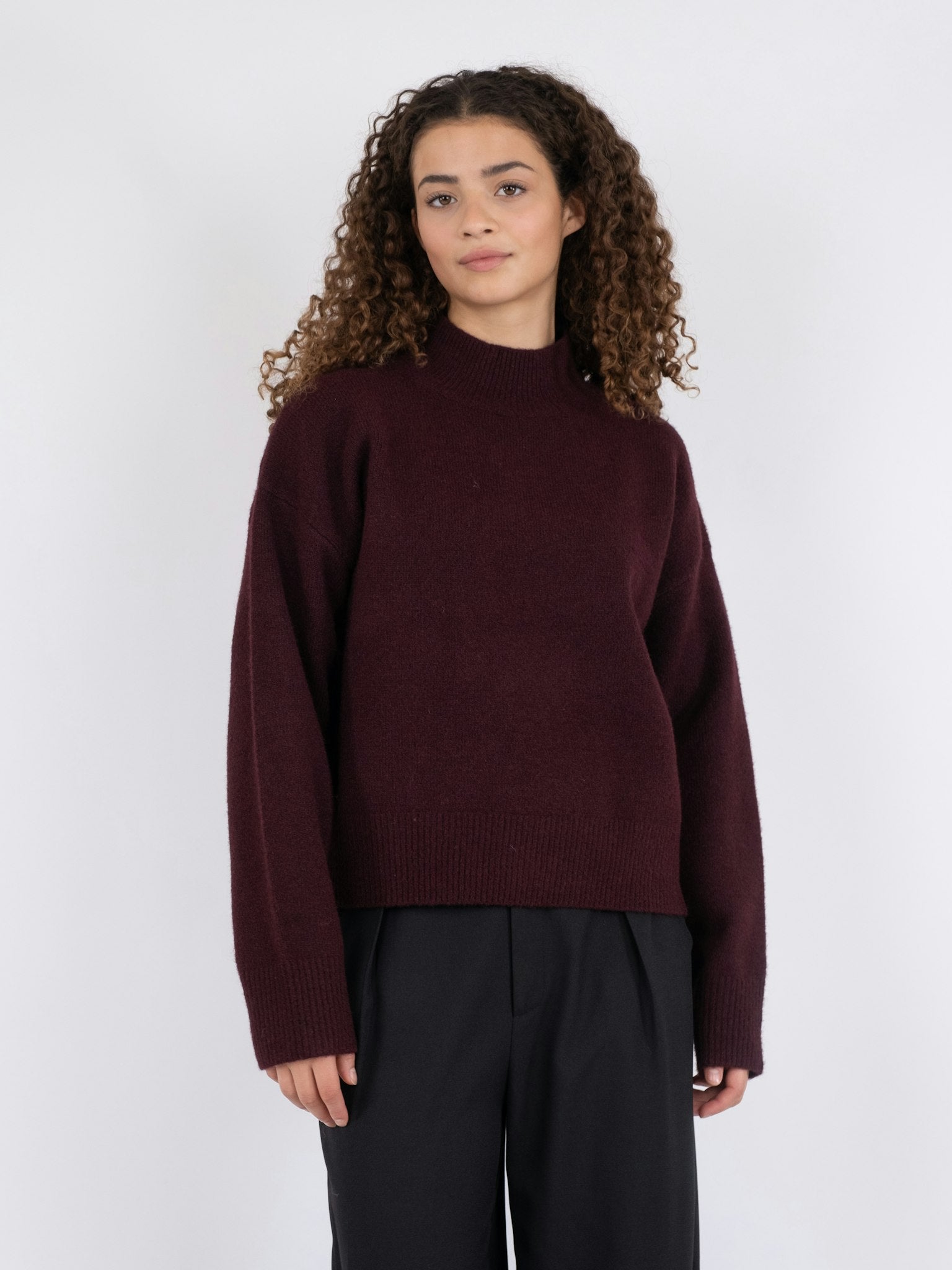 Paulina Knit Blouse - Wine