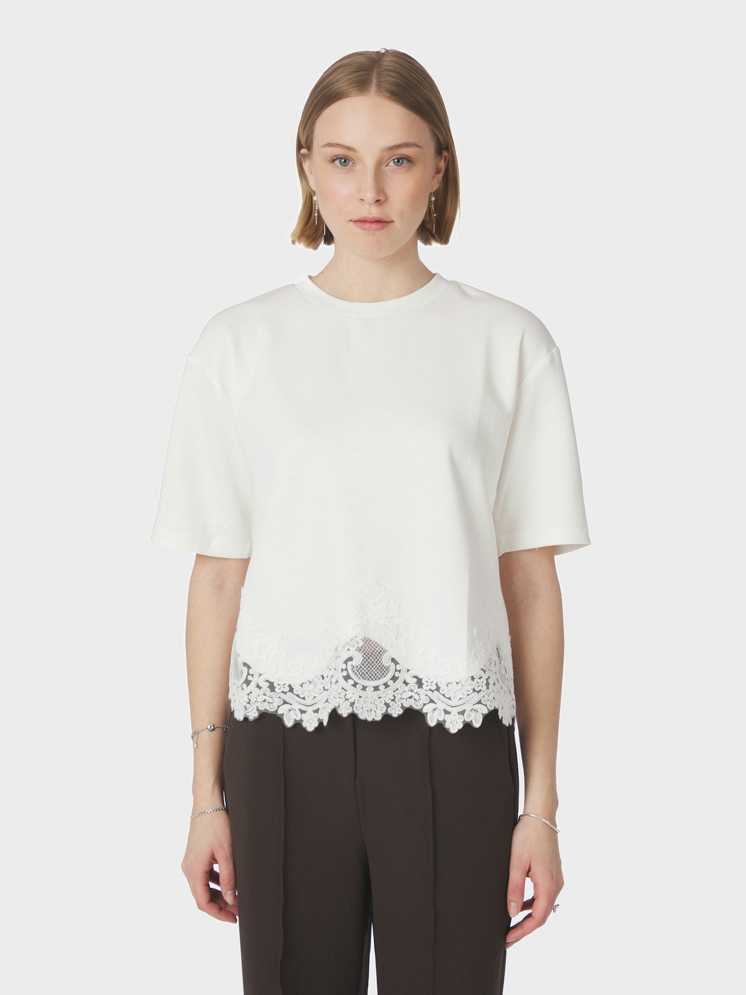 Iria Lace Tee - White