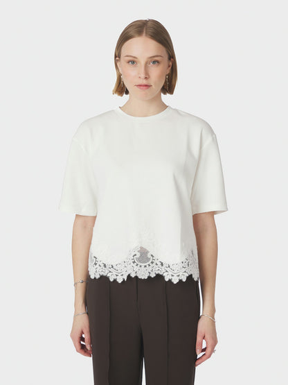 Iria Lace Tee - White
