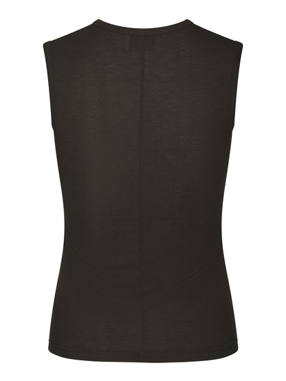 Nimbi Fine Rib Top - Dark Brown