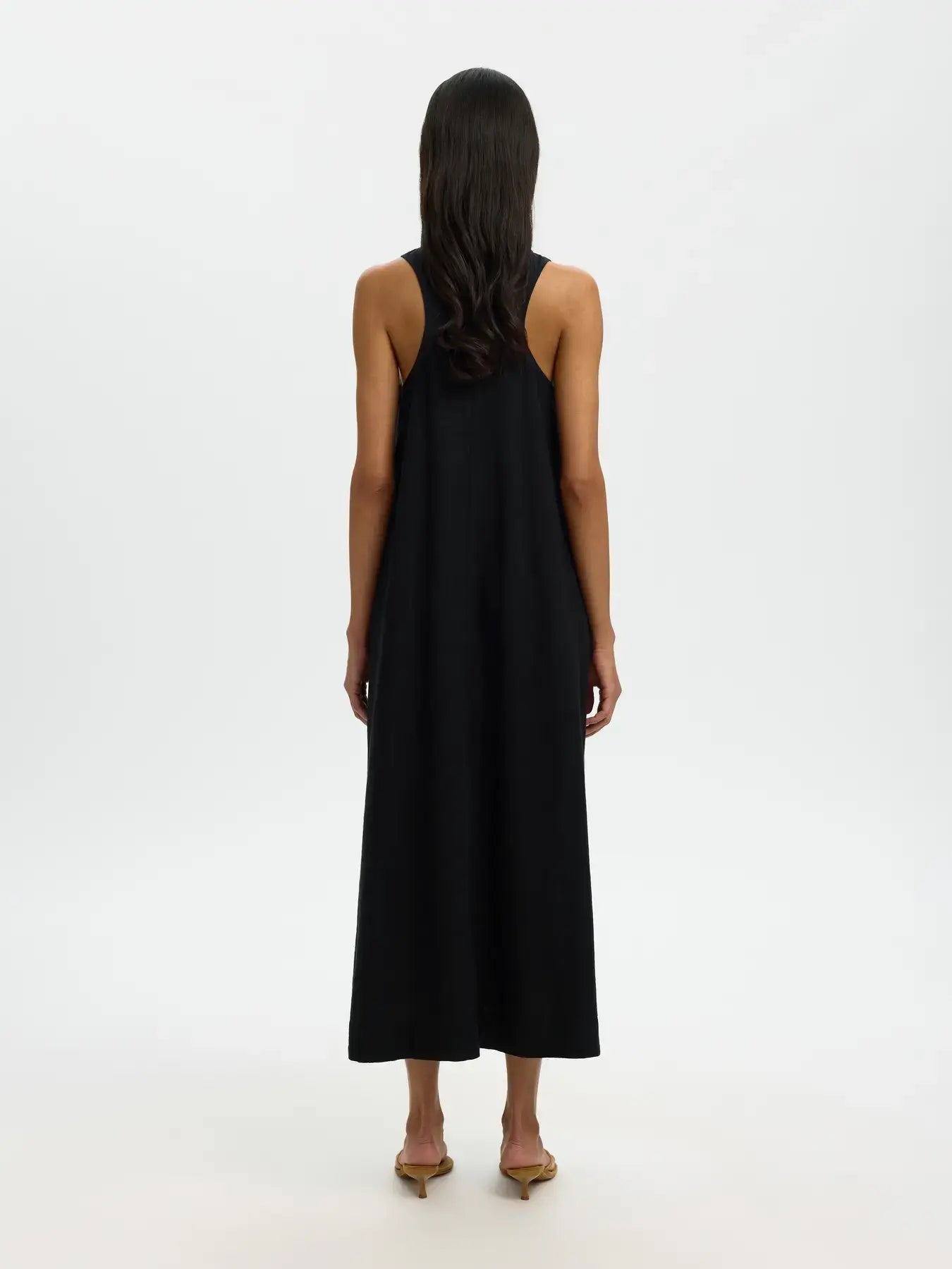 SLFluisa Relaxed Linen Blend Dress - Black