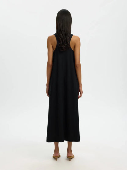 SLFluisa Relaxed Linen Blend Dress - Black