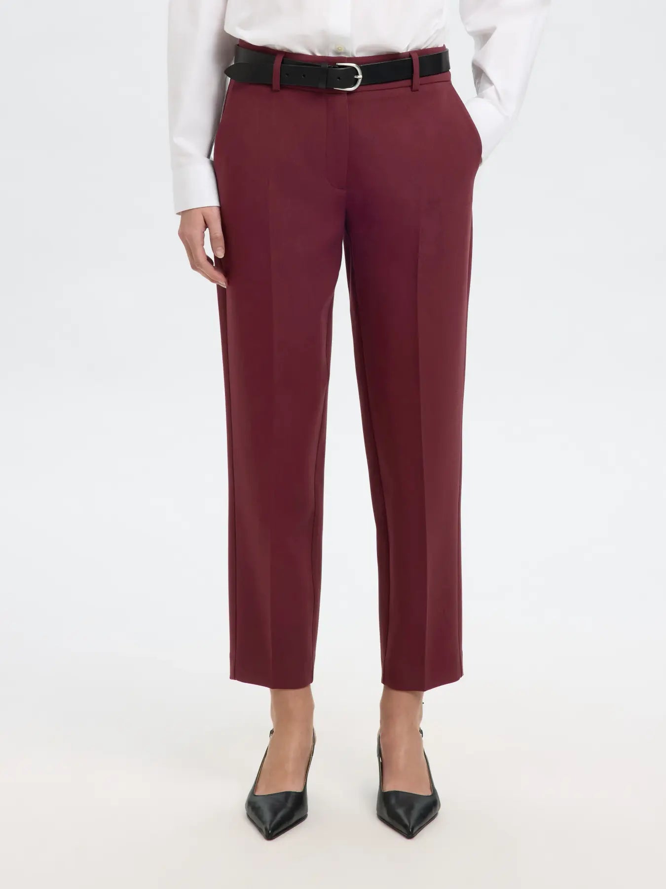 SLFRita-Ria MW Cropped Pant Mel - Tawny Port Mel.