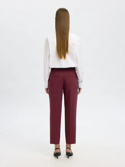 SLFRita-Ria MW Cropped Pant Mel - Tawny Port Mel.