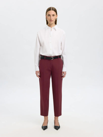 SLFRita-Ria MW Cropped Pant Mel - Tawny Port Mel.