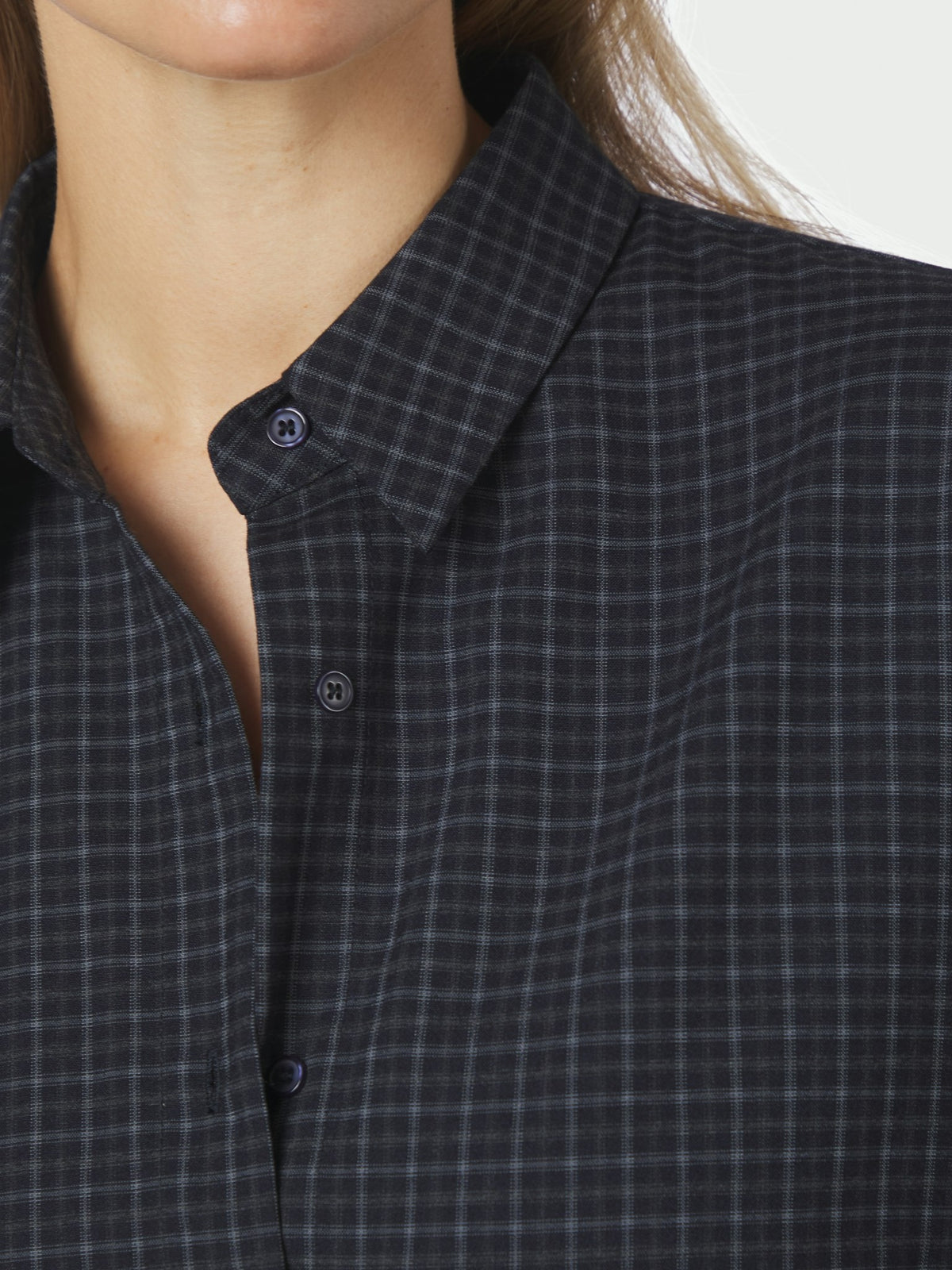 Dita Check Shirt - Dark Blue