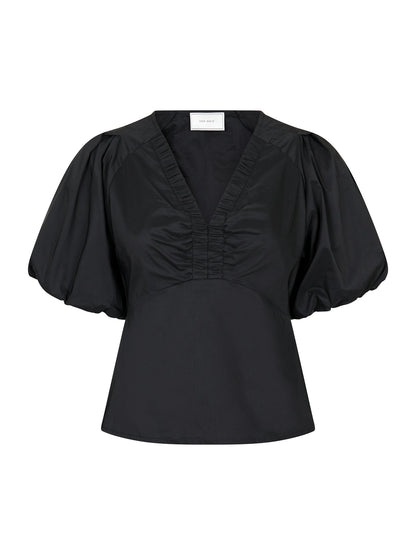 Irina Poplin Blouse - Black