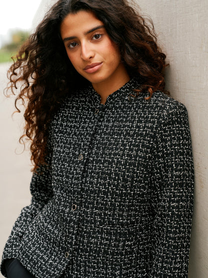 Denisa Boucle Jacket - Black