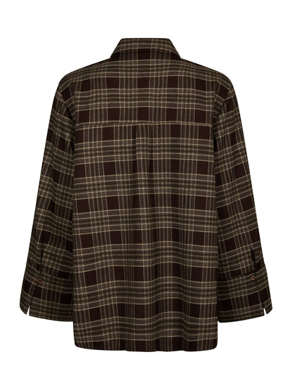 PRE-ORDER | Dita Flannel Check Shirt - Brown | LEVERING EIND OKT / BEGIN NOV