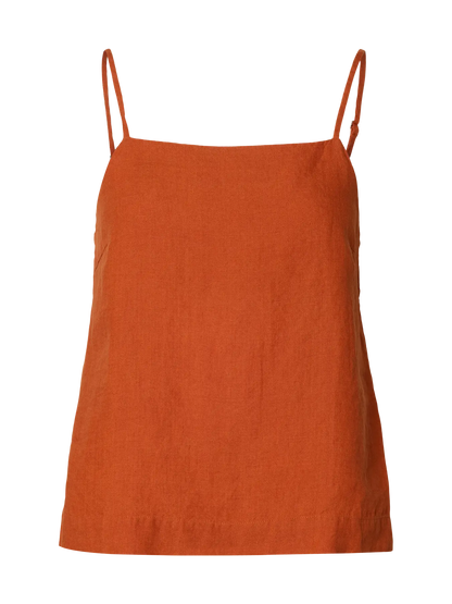 SLFlinna Linen Strap Top - Potters Clay