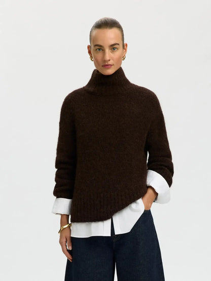 SLFGabriella LS Knit High Neck - Delicioso Mel.
